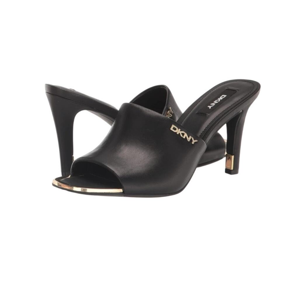 DNKY Women Shoes Bronx Slip-On Open Toe Dress Sandal Leather Size 10